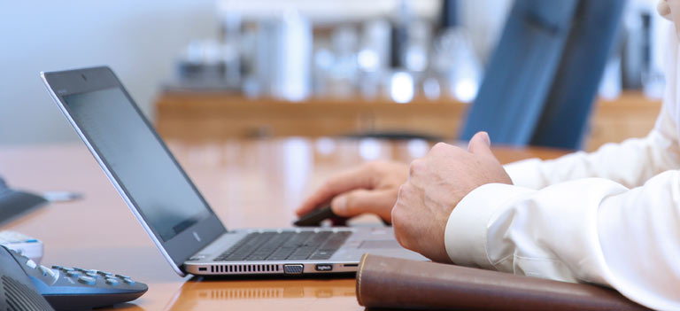 Team member on laptop